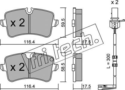 Fri.Tech. 971.1W - Brake Pad Set, disc brake autospares.lv