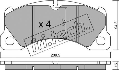 Fri.Tech. 973.0 - Brake Pad Set, disc brake autospares.lv