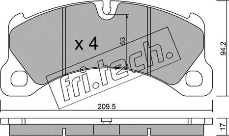 Fri.Tech. 972.0 - Brake Pad Set, disc brake autospares.lv