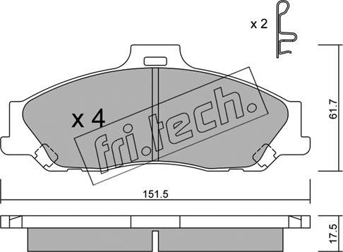 Fri.Tech. 495.0 - Brake Pad Set, disc brake autospares.lv