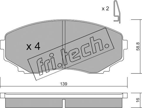 Fri.Tech. 493.0 - Brake Pad Set, disc brake autospares.lv