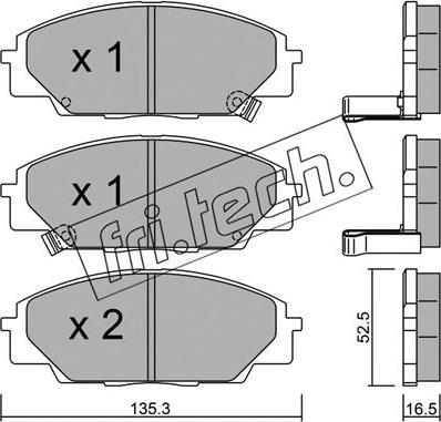 Fri.Tech. 450.0 - Brake Pad Set, disc brake autospares.lv