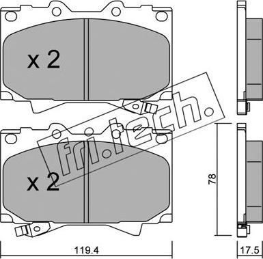 Fri.Tech. 468.0 - Brake Pad Set, disc brake autospares.lv