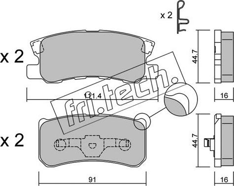 Fri.Tech. 415.1 - Brake Pad Set, disc brake autospares.lv