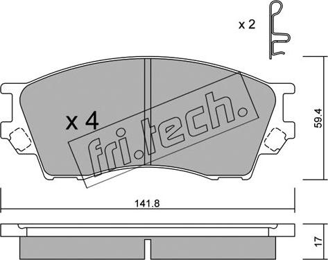 Fri.Tech. 489.0 - Brake Pad Set, disc brake autospares.lv