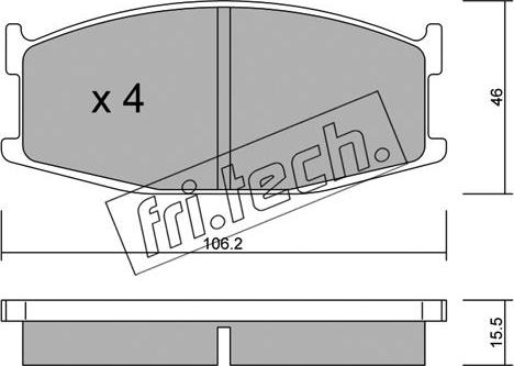 Fri.Tech. 484.0 - Brake Pad Set, disc brake autospares.lv