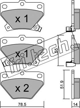 Fri.Tech. 439.0 - Brake Pad Set, disc brake autospares.lv