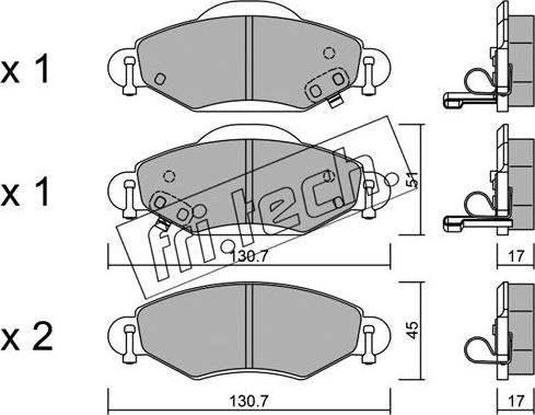 Fri.Tech. 436.0 - Brake Pad Set, disc brake autospares.lv