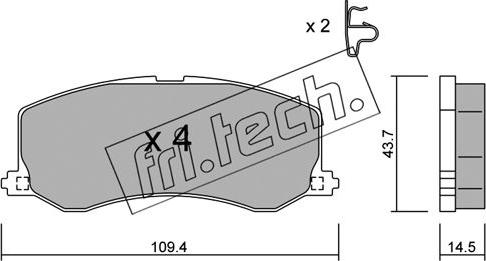 Fri.Tech. 432.0 - Brake Pad Set, disc brake autospares.lv