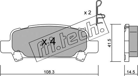 Fri.Tech. 429.0 - Brake Pad Set, disc brake autospares.lv