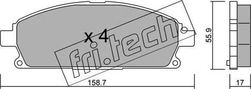 Fri.Tech. 421.0 - Brake Pad Set, disc brake autospares.lv