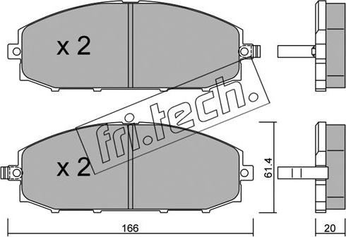 Fri.Tech. 422.0 - Brake Pad Set, disc brake autospares.lv