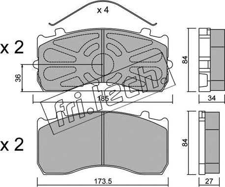 Fri.Tech. 599.0 - Brake Pad Set, disc brake autospares.lv