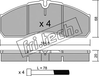 Fri.Tech. 594.5 - Brake Pad Set, disc brake autospares.lv