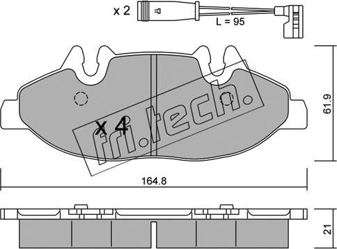 Fri.Tech. 591.0W - Brake Pad Set, disc brake autospares.lv