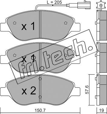 Fri.Tech. 593.0 - Brake Pad Set, disc brake autospares.lv