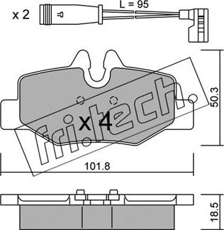 Fri.Tech. 592.0W - Brake Pad Set, disc brake autospares.lv