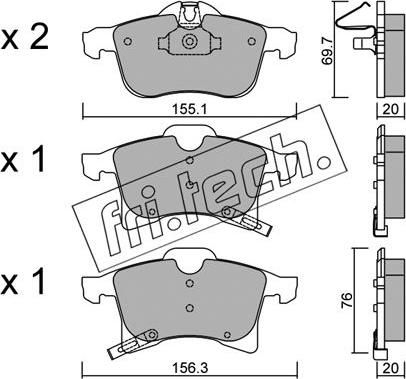 Fri.Tech. 555.0 - Brake Pad Set, disc brake autospares.lv