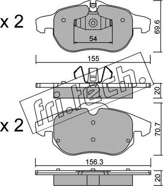 Fri.Tech. 556.4 - Brake Pad Set, disc brake autospares.lv