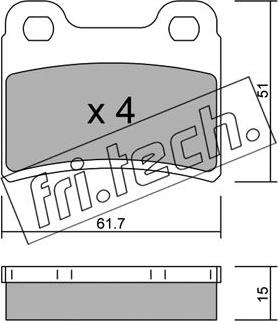 Fri.Tech. 551.0 - Brake Pad Set, disc brake autospares.lv