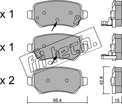 Fri.Tech. 558.2 - Brake Pad Set, disc brake autospares.lv