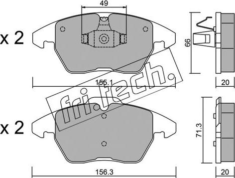 Fri.Tech. 564.2 - Brake Pad Set, disc brake autospares.lv