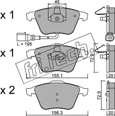 Fri.Tech. 565.4 - Brake Pad Set, disc brake autospares.lv