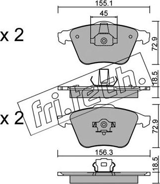 Fri.Tech. 565.3 - Brake Pad Set, disc brake autospares.lv