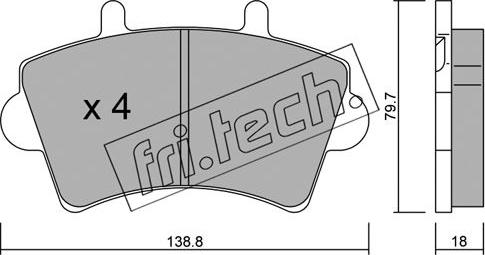 Fri.Tech. 561.0 - Brake Pad Set, disc brake autospares.lv