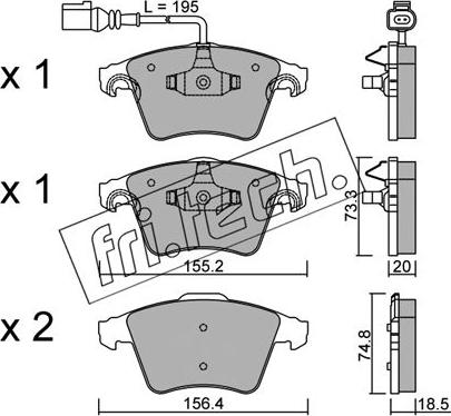 Fri.Tech. 568.0 - Brake Pad Set, disc brake autospares.lv