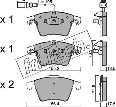 Fri.Tech. 568.1 - Brake Pad Set, disc brake autospares.lv