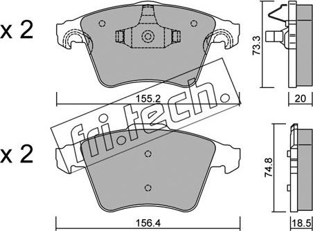 Fri.Tech. 568.3 - Brake Pad Set, disc brake autospares.lv