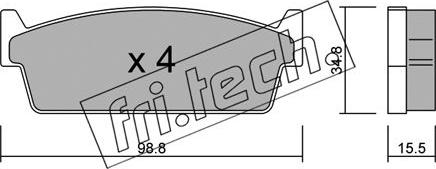 Fri.Tech. 509.0 - Brake Pad Set, disc brake autospares.lv