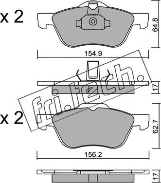 Fri.Tech. 505.0 - Brake Pad Set, disc brake autospares.lv