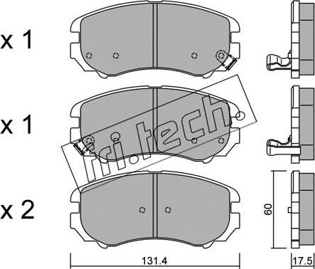 Fri.Tech. 519.0 - Brake Pad Set, disc brake autospares.lv