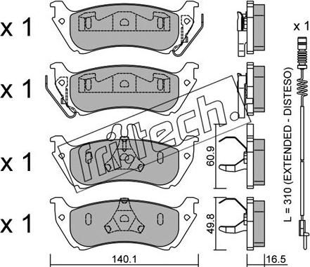 Fri.Tech. 586.1W - Brake Pad Set, disc brake autospares.lv