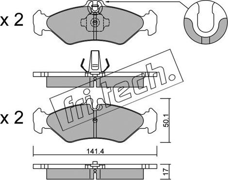 Fri.Tech. 587.0 - Brake Pad Set, disc brake autospares.lv