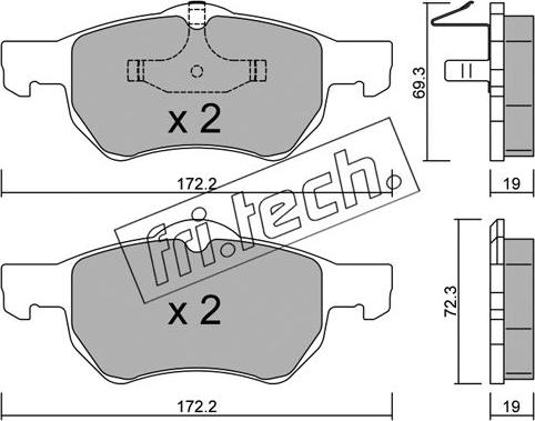 Fri.Tech. 539.0 - Brake Pad Set, disc brake autospares.lv