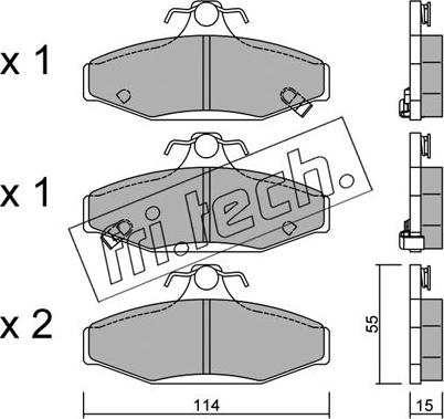 Fri.Tech. 536.0 - Brake Pad Set, disc brake autospares.lv