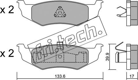 Fri.Tech. 538.0 - Brake Pad Set, disc brake autospares.lv