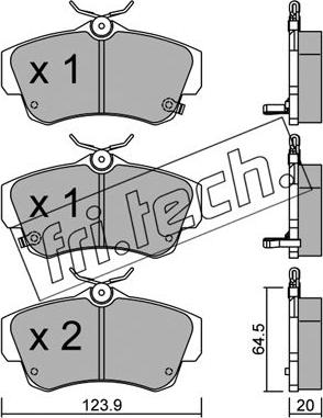 Fri.Tech. 537.0 - Brake Pad Set, disc brake autospares.lv