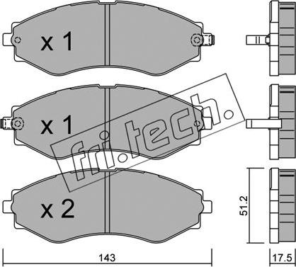 Fri.Tech. 525.0 - Brake Pad Set, disc brake autospares.lv