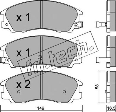 Fri.Tech. 522.0 - Brake Pad Set, disc brake autospares.lv