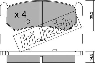Fri.Tech. 527.0 - Brake Pad Set, disc brake autospares.lv
