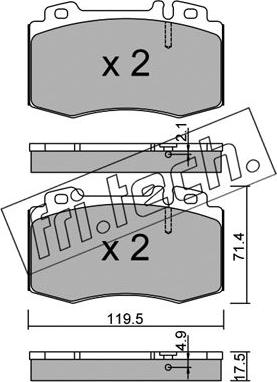 Fri.Tech. 579.5 - Brake Pad Set, disc brake autospares.lv