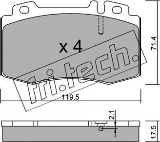 Fri.Tech. 579.0 - Brake Pad Set, disc brake autospares.lv