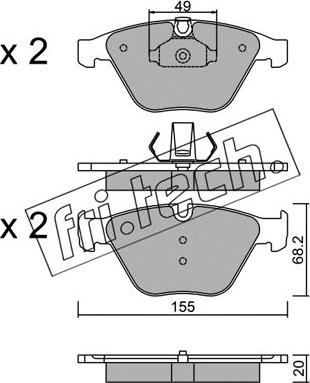 Fri.Tech. 574.9 - Brake Pad Set, disc brake autospares.lv