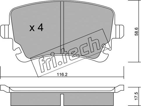 Fri.Tech. 570.2 - Brake Pad Set, disc brake autospares.lv