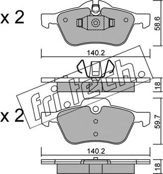 Fri.Tech. 571.0 - Brake Pad Set, disc brake autospares.lv