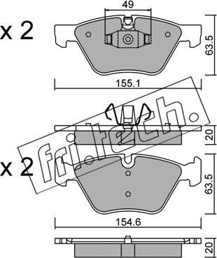 Fri.Tech. 573.5 - Brake Pad Set, disc brake autospares.lv